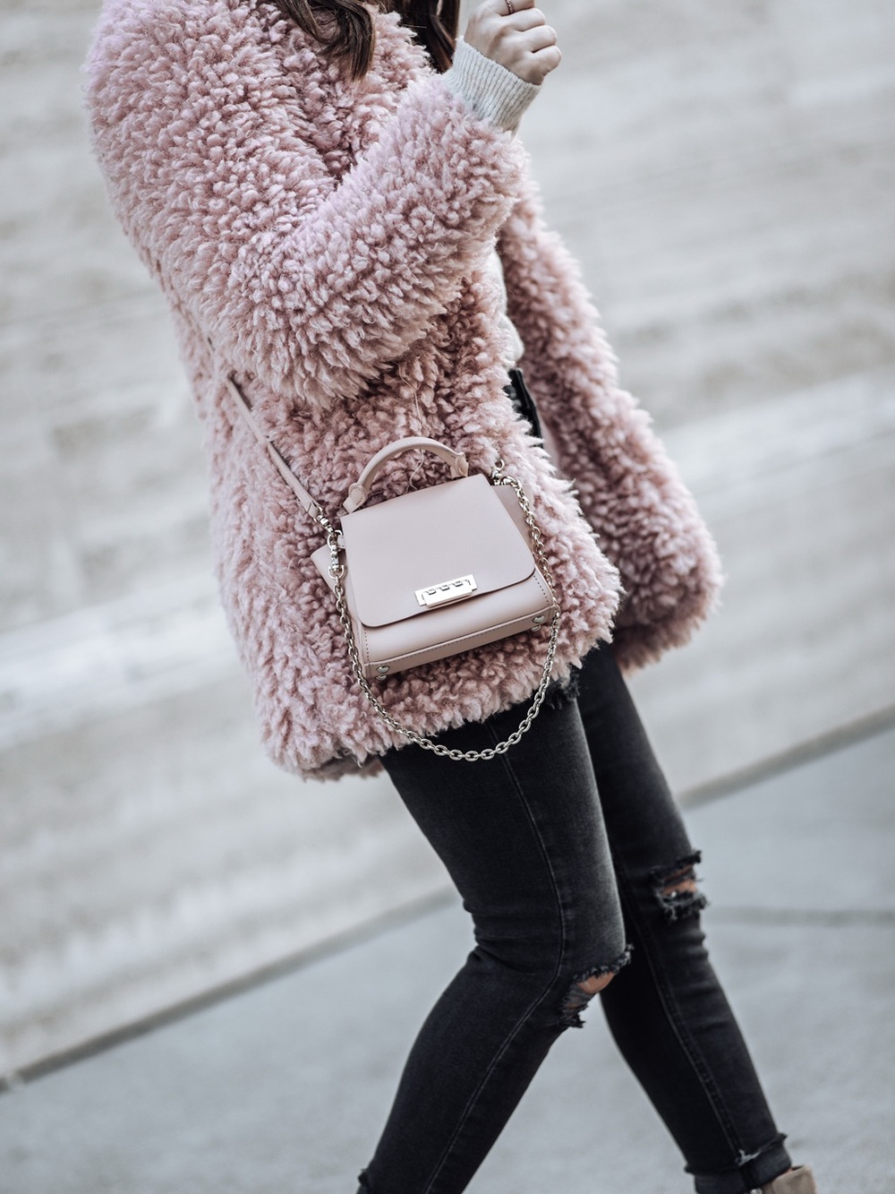 women shaggy faux fur jacket blazer